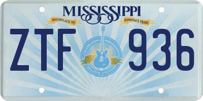 MS license plate ZTF936