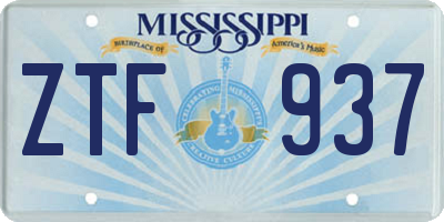 MS license plate ZTF937
