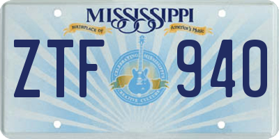 MS license plate ZTF940