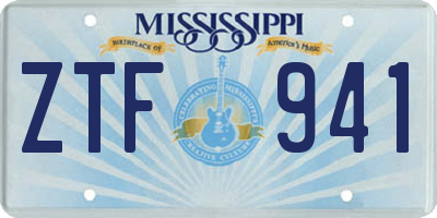 MS license plate ZTF941
