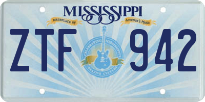MS license plate ZTF942
