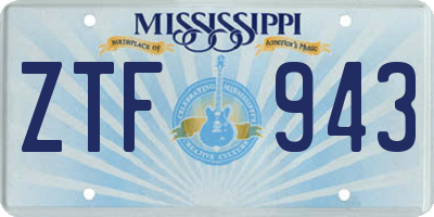 MS license plate ZTF943