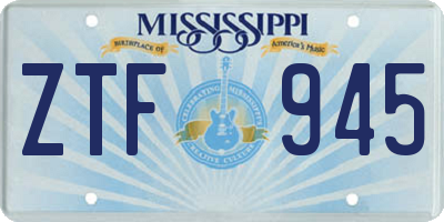 MS license plate ZTF945