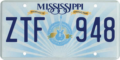 MS license plate ZTF948