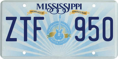 MS license plate ZTF950