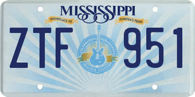 MS license plate ZTF951