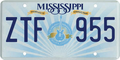 MS license plate ZTF955