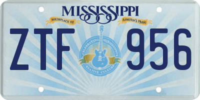 MS license plate ZTF956