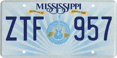 MS license plate ZTF957