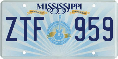 MS license plate ZTF959