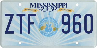 MS license plate ZTF960
