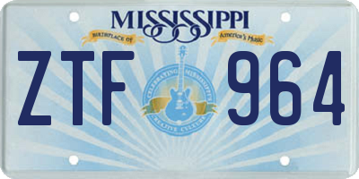 MS license plate ZTF964