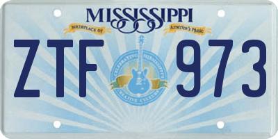 MS license plate ZTF973
