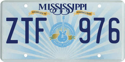 MS license plate ZTF976