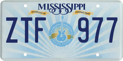 MS license plate ZTF977