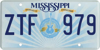 MS license plate ZTF979