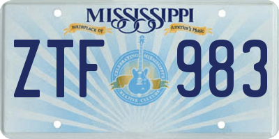 MS license plate ZTF983