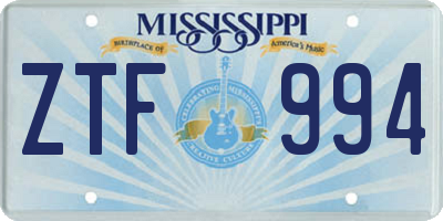 MS license plate ZTF994