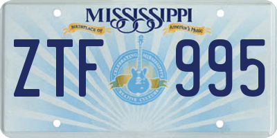 MS license plate ZTF995