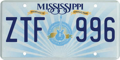 MS license plate ZTF996