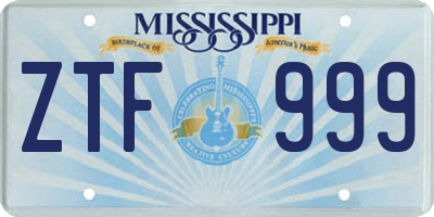 MS license plate ZTF999