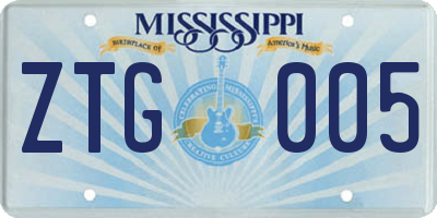 MS license plate ZTG005