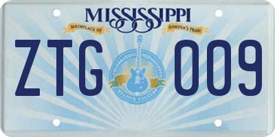MS license plate ZTG009