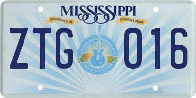 MS license plate ZTG016