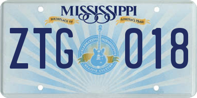 MS license plate ZTG018