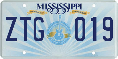 MS license plate ZTG019
