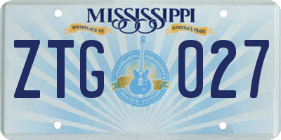 MS license plate ZTG027