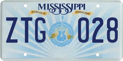 MS license plate ZTG028