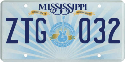 MS license plate ZTG032