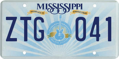 MS license plate ZTG041