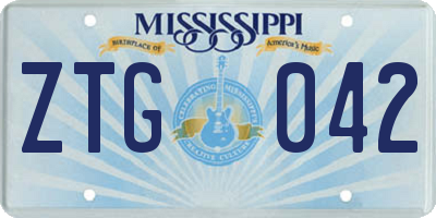MS license plate ZTG042