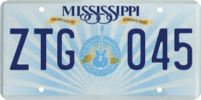 MS license plate ZTG045