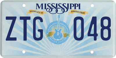 MS license plate ZTG048