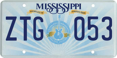 MS license plate ZTG053