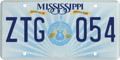 MS license plate ZTG054
