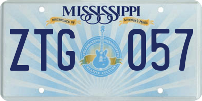 MS license plate ZTG057