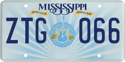 MS license plate ZTG066