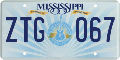 MS license plate ZTG067