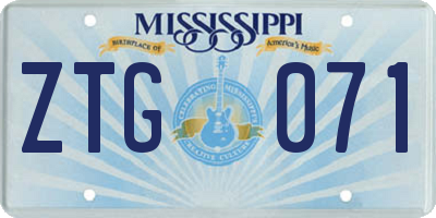 MS license plate ZTG071