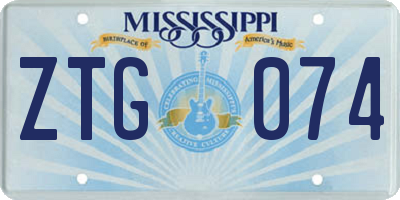 MS license plate ZTG074