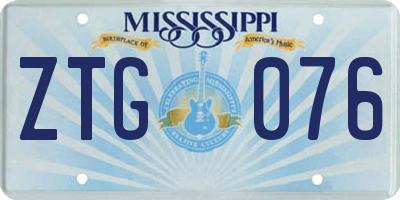 MS license plate ZTG076