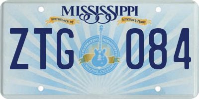 MS license plate ZTG084