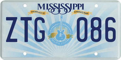 MS license plate ZTG086
