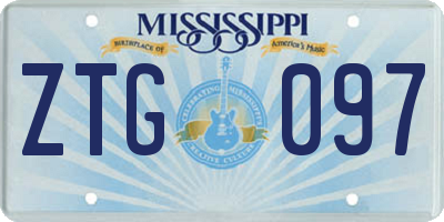 MS license plate ZTG097
