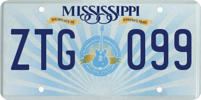 MS license plate ZTG099