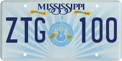 MS license plate ZTG100